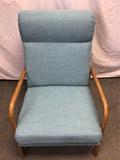 Contemporary MCM Ktaxon Blue Upholstered Armchair