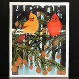 Rachel Feirman "Northern Cardinal & Hemlock Tree" 11x14 Digital Art Print