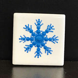 Susan Sitaraman Single Hand Painted Snowflake Mandala On White Tile Magnet