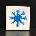 Susan Sitaraman Single Hand Painted Snowflake Mandala On White Tile Magnet