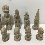 Set of 32 Soapstone Chess Pieces