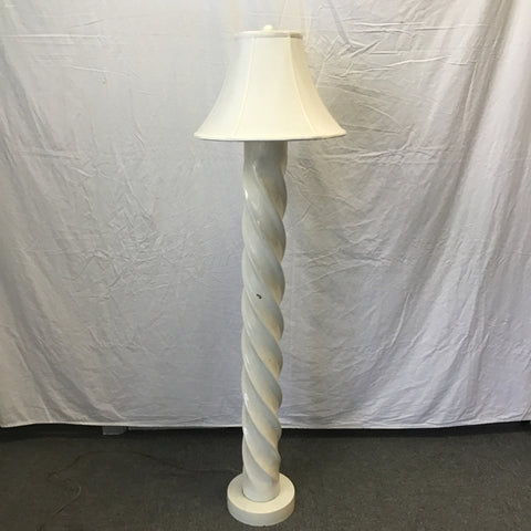 Vintage White Resin Twist Floor Lamp