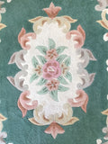 Modern Green & White Floral 5 x 7.5 Area Rug