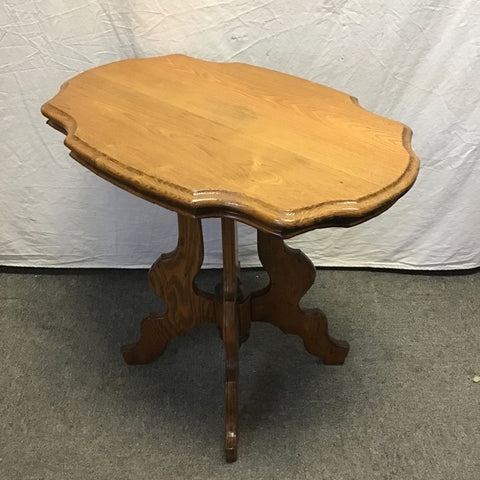 Antique Solid Chestnut Pedestal Side Table