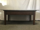 Vintage Craftsman Mahogany 1-Drawer Marble-Top Coffee Table