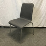 Contemporary Grey Upholstered & Chrome Accent Chair