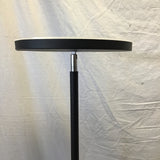 Contemporary Black Metal Torchier & Reading Light Floor Lamp