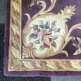 Vintage Purple & Off-White Floral 5x8 Area Rug