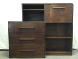 Vintage MC Walnut Veneer Secretary Desk