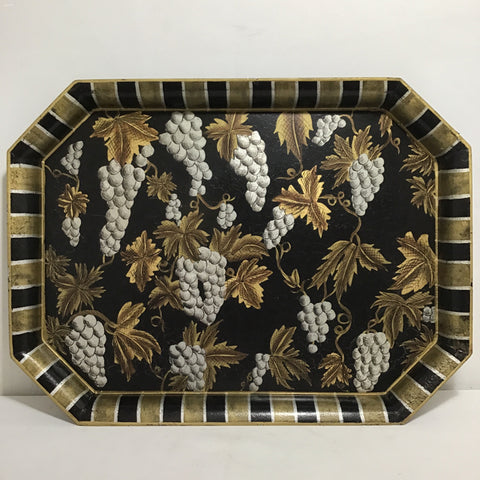 Retired Mackenzie Childs Black Grape Tray
