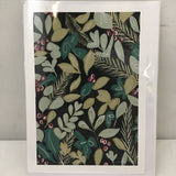 Norabloom Black & Green Leaves 5x7 Greeting Card