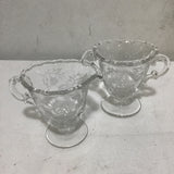 2pc Vintage Fostoria "Heather" Cream & Sugar Set