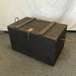 Vintage Dark-Stained Solid Pine Storage Crate