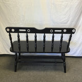 Vintage Black Painted Spindle-Back Dining Bench