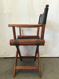 Modern Black Canvas & Leather Folding Director's Chair