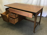 Vintage MCM Hooker Solid & Veneer Walnut Left-Handed Desk