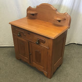 Vintage Solid Chestnut 1-Cabinet 1-Drawer Washstand