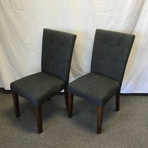 Pair of Modern Grey Upholstered Dining Chairs