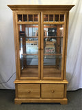 Vintage Craftsman Ashley Solid Tropical Wood Glass-Front China Cabinet