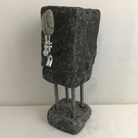 Modern 2pc Stone 1-Bottle Beverage Dispenser