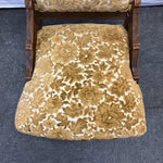 Vintage Eastlake Floral Gold Velvet Burnout Accent Chair