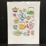 Marika Chew "Teapot Collection" 9x12 Signed Art Print