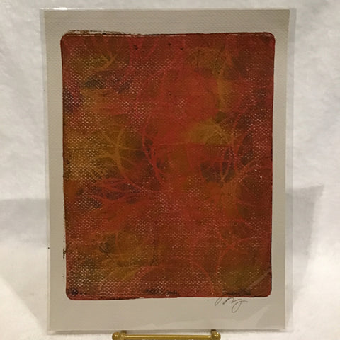 Twin Cat 9x12 Orange Circle Flames Signed Art Print