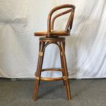 Vintage Bentwood & Cane Swivel Bar Stool