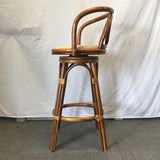 Vintage Bentwood & Cane Swivel Bar Stool