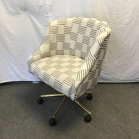 Off-White & Black Geo Print Rolling Office Chair
