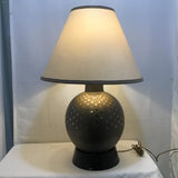 Vintage MCM Marbro Grey & Silver Glass Table Lamp