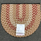 Single Half-Oval Multi-Color Braided Area Rug