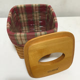 1997 Longaberger Woven Solid Maple Lidded Tissue Box Basket
