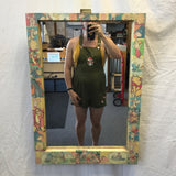 Vintage Yellow Painted & Pooh Decoupage Mirror