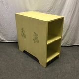 Vintage Yellow Painted 2-Sided Cubby Shelf