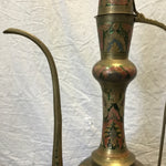 Decorative Hand Painted Floral Brass Turkish Coffee Pot