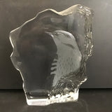 Signed Mats Jonasson Sweden Crystal Bird Paperweight