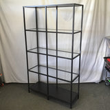IKEA VITTSJO Black Metal & Glass 5-Tier Shelf