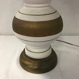 Vintage French Provincial Gold & White Ceramic Table Lamp