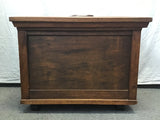 Vintage Carved Solid Oak Rolling Chest