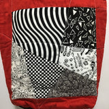 Adriana Cárdenas B. Handmade "Rojo, Negro y Blanco" Quilted Bag
