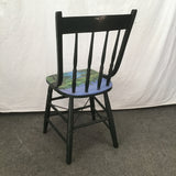 Vintage Signed Landscape-Painted Spindleback Art Chair