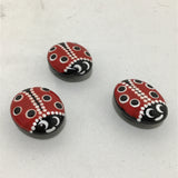 Susan Sitaraman Single Hand Painted Smiling Ladybug On Glass Magnet