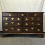 Vintage Federal Cherry Veneer 9-Drawer Dresser