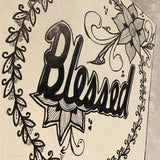 Eltimar Design "Blessed" Holiday Artwork on White MDF
