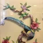 Painted Mother of Pearl Bird Art in Shadowbox