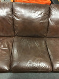 Modern ItalSofa Brown Leather 3-Cushion Sofa