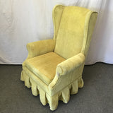 Vintage Yellow/Green Velvet Swivel Rocking Armchair