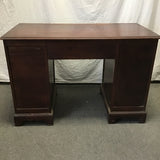 Vintage Federal Maddox Mahogany Veneer 7-Drawer Kneehole Desk