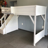 Contemporary Bellemave White Loft Twin Bed w/ Stairs, Bedside Shelf, & Wardrobe